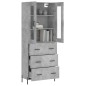 vidaXL Credenza Grigio Cemento 69,5x34x180 cm in Legno Multistrato vidaXL Credenza Grigio Cemento 69,5x34x180 cm in Legno Multistrato