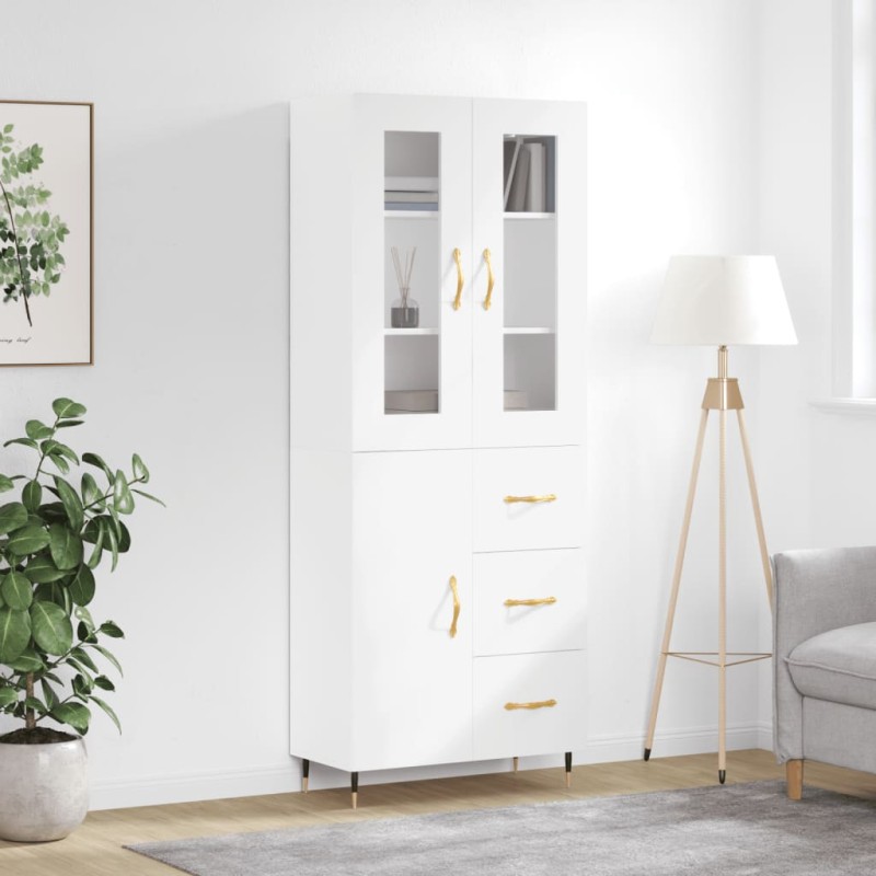 vidaXL Credenza Bianca 69,5x34x180 cm in Legno Multistrato vidaXL Credenza Bianca 69,5x34x180 cm in Legno Multistrato