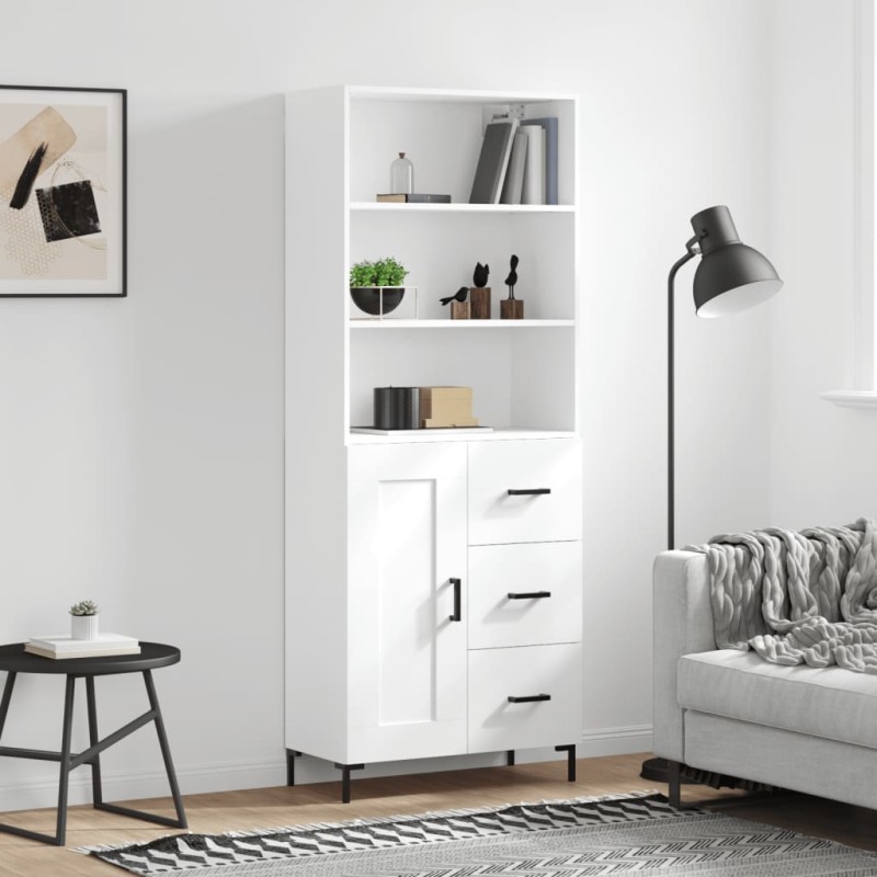 vidaXL Credenza Bianca 69,5x34x180 cm in Legno Multistrato vidaXL Credenza Bianca 69,5x34x180 cm in Legno Multistrato