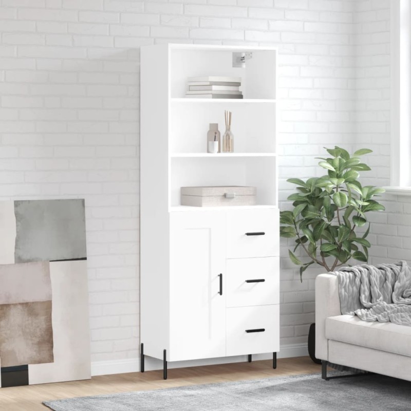 vidaXL Credenza Bianca 69,5x34x180 cm in Legno Multistrato vidaXL Credenza Bianca 69,5x34x180 cm in Legno Multistrato