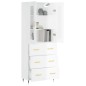 vidaXL Credenza Bianco Lucido 69,5x34x180 cm in Legno Multistrato vidaXL Credenza Bianco Lucido 69,5x34x180 cm in Legno Multistrato