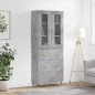 vidaXL Credenza Grigio Cemento 69,5x34x180 cm in Legno Multistrato vidaXL Credenza Grigio Cemento 69,5x34x180 cm in Legno Multistrato