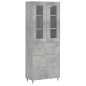 vidaXL Credenza Grigio Cemento 69,5x34x180 cm in Legno Multistrato vidaXL Credenza Grigio Cemento 69,5x34x180 cm in Legno Multistrato
