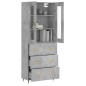 vidaXL Credenza Grigio Cemento 69,5x34x180 cm in Legno Multistrato vidaXL Credenza Grigio Cemento 69,5x34x180 cm in Legno Multistrato