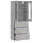 vidaXL Credenza Grigio Cemento 69,5x34x180 cm in Legno Multistrato vidaXL Credenza Grigio Cemento 69,5x34x180 cm in Legno Multistrato