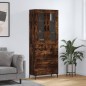 vidaXL Credenza Rovere Fumo 69,5x34x180 cm in Legno Multistrato vidaXL Credenza Rovere Fumo 69,5x34x180 cm in Legno Multistrato