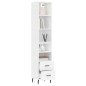 vidaXL Credenza Bianca 34,5x34x180 cm in Legno Multistrato vidaXL Credenza Bianca 34,5x34x180 cm in Legno Multistrato