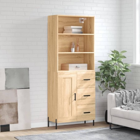 vidaXL Credenza Rovere Sonoma 69,5x34x180 cm in Legno Multistrato