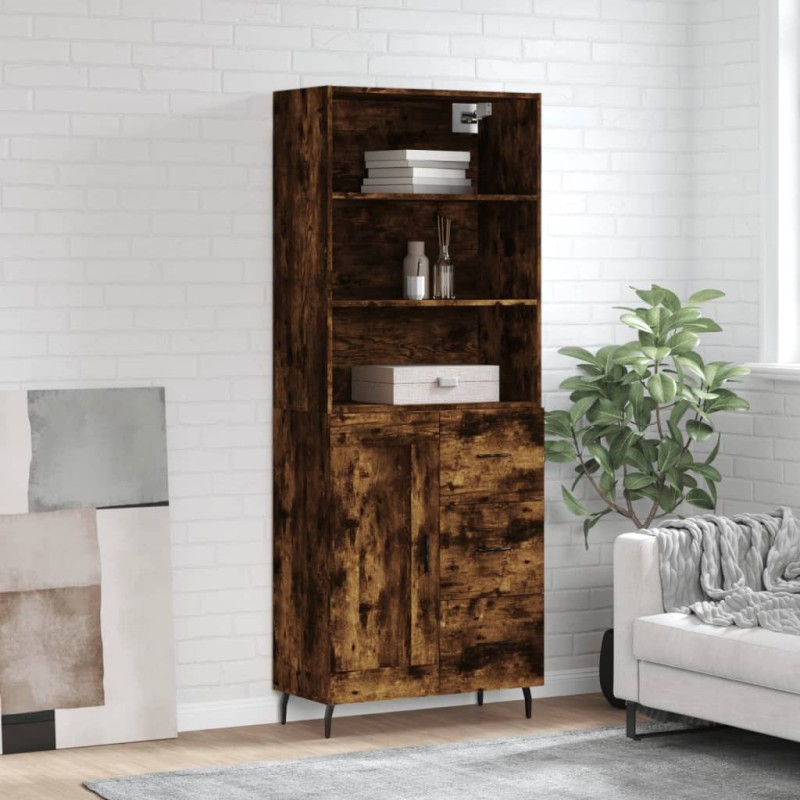vidaXL Credenza Rovere Fumo 69,5x34x180 cm in Legno Multistrato vidaXL Credenza Rovere Fumo 69,5x34x180 cm in Legno Multistrato