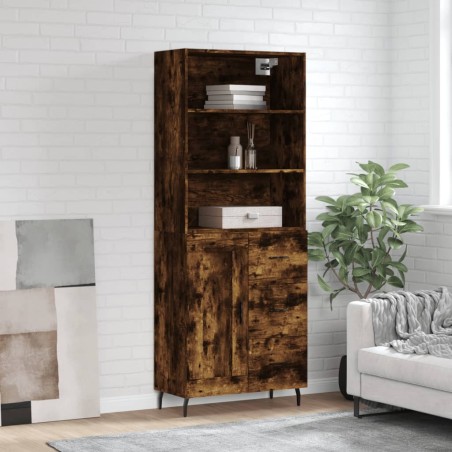 vidaXL Credenza Rovere Fumo  69,5x34x180 cm in Legno Multistrato