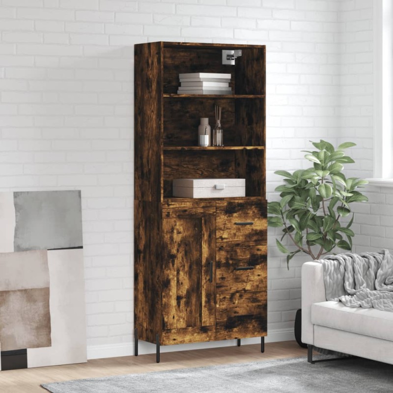 vidaXL Credenza Rovere Fumo 69,5x34x180 cm in Legno Multistrato vidaXL Credenza Rovere Fumo 69,5x34x180 cm in Legno Multistrato