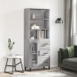 vidaXL Credenza Grigio Sonoma 69,5x34x180 cm in Legno Multistrato vidaXL Credenza Grigio Sonoma 69,5x34x180 cm in Legno Multistrato