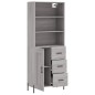 vidaXL Credenza Grigio Sonoma 69,5x34x180 cm in Legno Multistrato vidaXL Credenza Grigio Sonoma 69,5x34x180 cm in Legno Multistrato