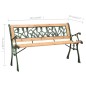 Panchina da Giardino 122 cm in Ghisa e Legno Massello di Abete Panchina da Giardino 122 cm in Ghisa e Legno Massello di Abete