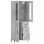 vidaXL Credenza Grigio Cemento 69,5x34x180 cm in Legno Multistrato vidaXL Credenza Grigio Cemento 69,5x34x180 cm in Legno Multistrato