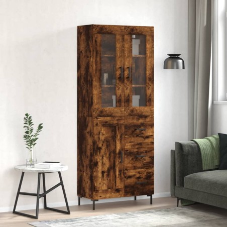 vidaXL Credenza Rovere Fumo  69,5x34x180 cm in Legno Multistrato
