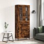 vidaXL Credenza Rovere Fumo  69,5x34x180 cm in Legno Multistrato