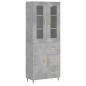 vidaXL Credenza Grigio Cemento 69,5x34x180 cm in Legno Multistrato vidaXL Credenza Grigio Cemento 69,5x34x180 cm in Legno Multistrato