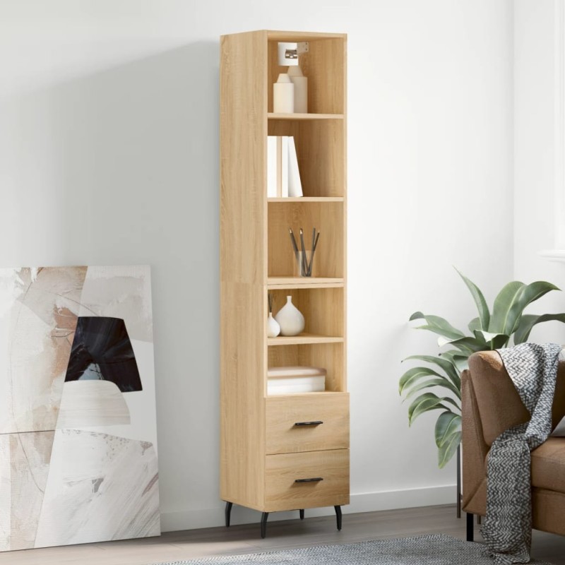 vidaXL Credenza Rovere Sonoma 34,5x34x180 cm in Legno Multistrato