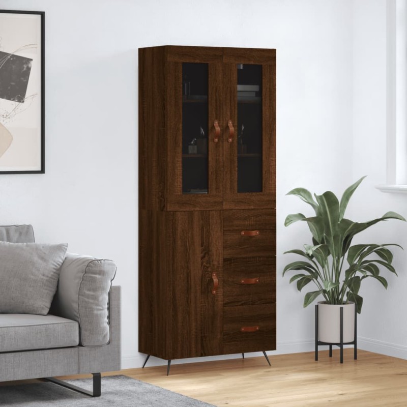 vidaXL Credenza Rovere Marrone 69,5x34x180 cm in Legno Multistrato vidaXL Credenza Rovere Marrone 69,5x34x180 cm in Legno Multistrato