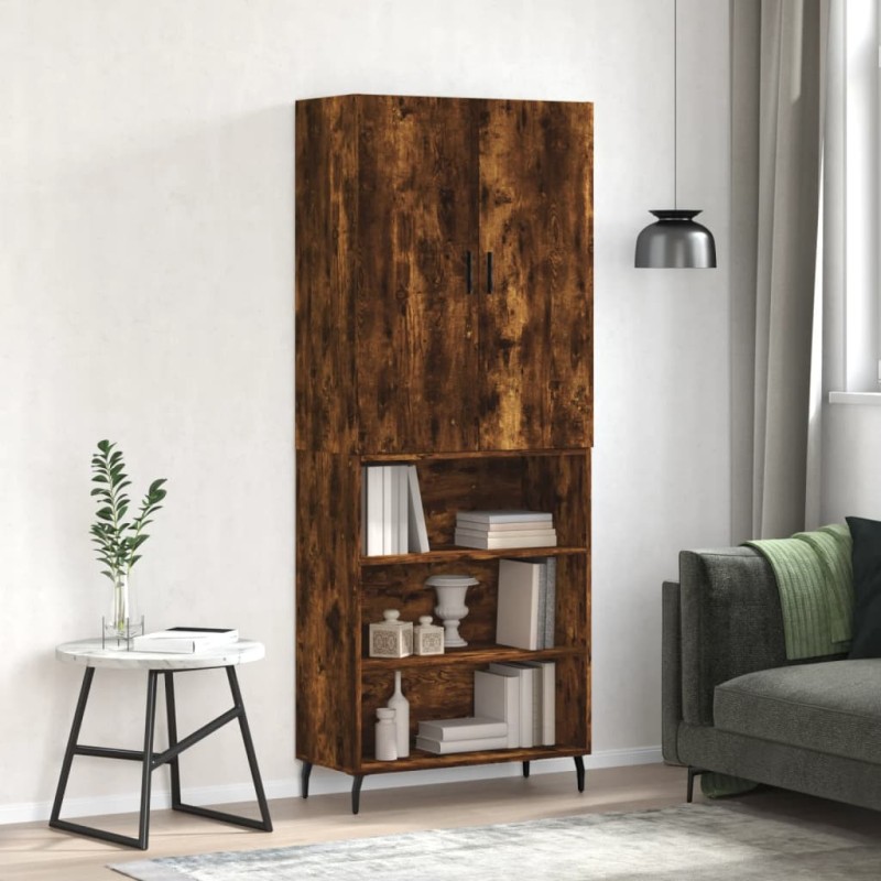 vidaXL Credenza Rovere Fumo 69,5x34x180 cm in Legno Multistrato vidaXL Credenza Rovere Fumo 69,5x34x180 cm in Legno Multistrato