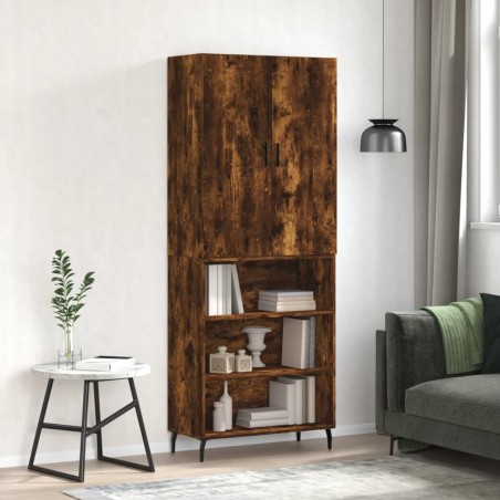 vidaXL Credenza Rovere Fumo  69,5x34x180 cm in Legno Multistrato