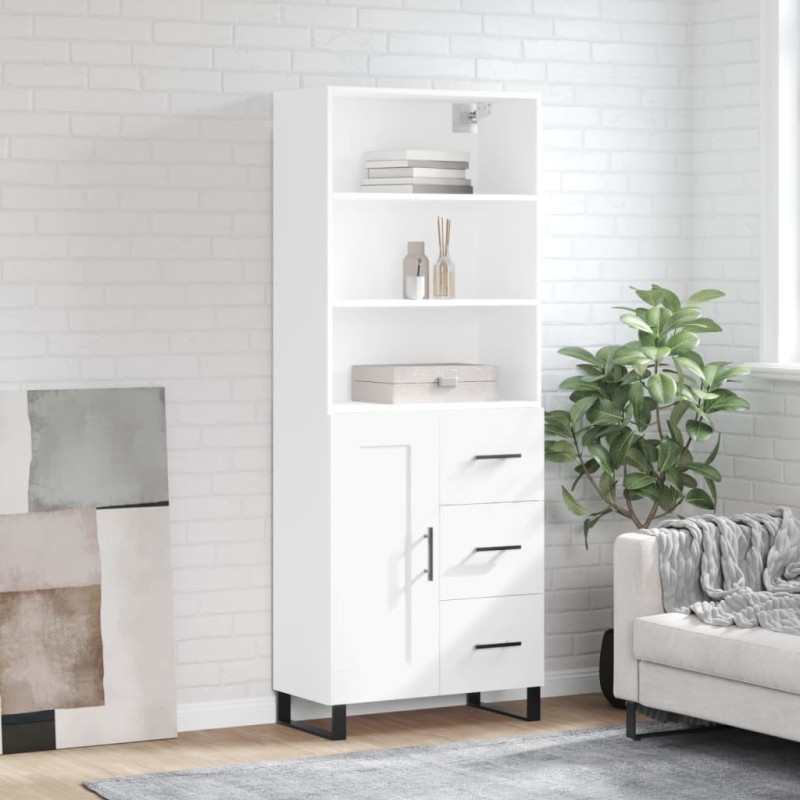 vidaXL Credenza Bianca 69,5x34x180 cm in Legno Multistrato vidaXL Credenza Bianca 69,5x34x180 cm in Legno Multistrato