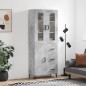 vidaXL Credenza Grigio Cemento 69,5x34x180 cm in Legno Multistrato vidaXL Credenza Grigio Cemento 69,5x34x180 cm in Legno Multistrato