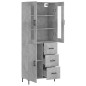 vidaXL Credenza Grigio Cemento 69,5x34x180 cm in Legno Multistrato vidaXL Credenza Grigio Cemento 69,5x34x180 cm in Legno Multistrato