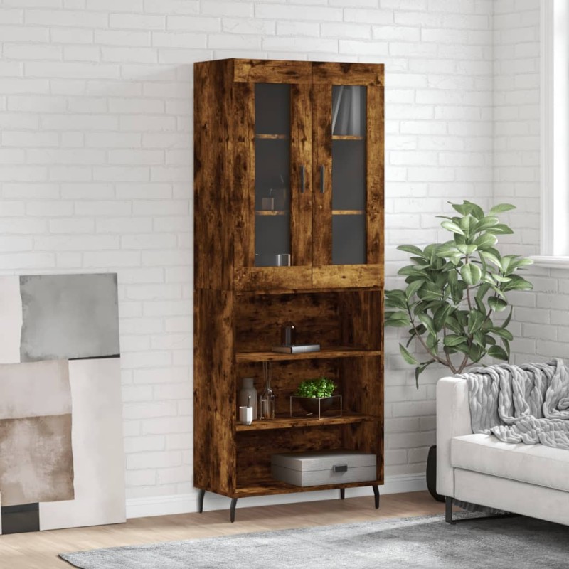 vidaXL Credenza Rovere Fumo 69,5x34x180 cm in Legno Multistrato vidaXL Credenza Rovere Fumo 69,5x34x180 cm in Legno Multistrato