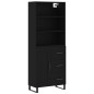vidaXL Credenza Nera 69,5x34x180 cm in Legno Multistrato vidaXL Credenza Nera 69,5x34x180 cm in Legno Multistrato