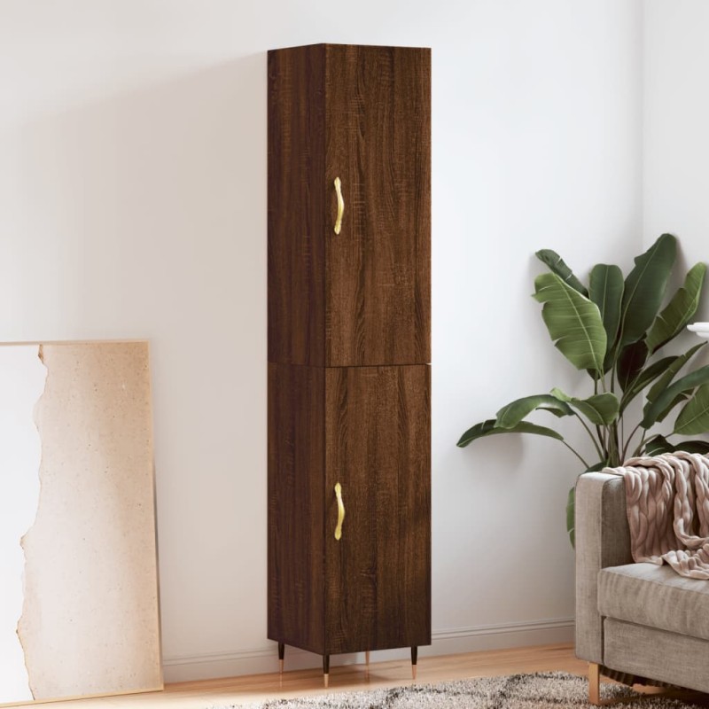 vidaXL Credenza Rovere Marrone 34,5x34x180 cm in Legno Multistrato vidaXL Credenza Rovere Marrone 34,5x34x180 cm in Legno Multistrato
