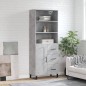 vidaXL Credenza Grigio Cemento 69,5x34x180 cm in Legno Multistrato vidaXL Credenza Grigio Cemento 69,5x34x180 cm in Legno Multistrato
