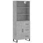 vidaXL Credenza Grigio Cemento 69,5x34x180 cm in Legno Multistrato vidaXL Credenza Grigio Cemento 69,5x34x180 cm in Legno Multistrato
