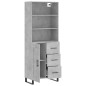 vidaXL Credenza Grigio Cemento 69,5x34x180 cm in Legno Multistrato vidaXL Credenza Grigio Cemento 69,5x34x180 cm in Legno Multistrato