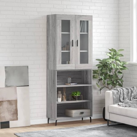 vidaXL Credenza Grigio Sonoma 69,5x34x180 cm in Legno Multistrato