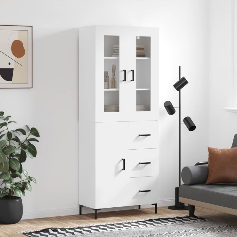 vidaXL Credenza Bianca 69,5x34x180 cm in Legno Multistrato vidaXL Credenza Bianca 69,5x34x180 cm in Legno Multistrato
