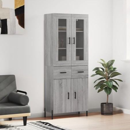 vidaXL Credenza Grigio Sonoma 69,5x34x180 cm in Legno Multistrato