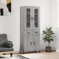 vidaXL Credenza Grigio Sonoma 69,5x34x180 cm in Legno Multistrato vidaXL Credenza Grigio Sonoma 69,5x34x180 cm in Legno Multistrato