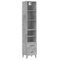 vidaXL Credenza Grigio Cemento 34,5x34x180 cm in Legno Multistrato vidaXL Credenza Grigio Cemento 34,5x34x180 cm in Legno Multistrato