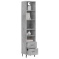 vidaXL Credenza Grigio Cemento 34,5x34x180 cm in Legno Multistrato vidaXL Credenza Grigio Cemento 34,5x34x180 cm in Legno Multistrato