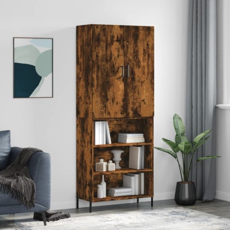 vidaXL Credenza Rovere Fumo  69,5x34x180 cm in Legno Multistrato