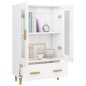 Credenza Bianco Lucido 70x31x115 cm in Legno Multistrato Credenza Bianco Lucido 70x31x115 cm in Legno Multistrato