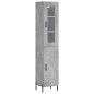 vidaXL Credenza Grigio Cemento 34,5x34x180 cm in Legno Multistrato vidaXL Credenza Grigio Cemento 34,5x34x180 cm in Legno Multistrato
