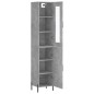 vidaXL Credenza Grigio Cemento 34,5x34x180 cm in Legno Multistrato vidaXL Credenza Grigio Cemento 34,5x34x180 cm in Legno Multistrato