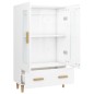 Credenza Bianco Lucido 70x31x115 cm in Legno Multistrato Credenza Bianco Lucido 70x31x115 cm in Legno Multistrato