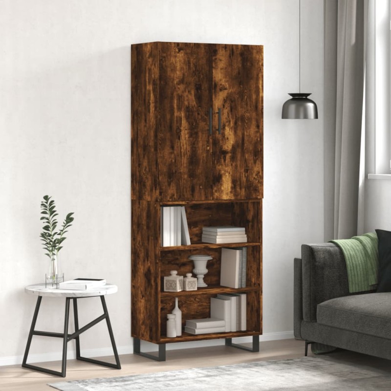 vidaXL Credenza Rovere Fumo 69,5x34x180 cm in Legno Multistrato vidaXL Credenza Rovere Fumo 69,5x34x180 cm in Legno Multistrato
