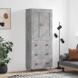 vidaXL Credenza Grigio Cemento 69,5x34x180 cm in Legno Multistrato vidaXL Credenza Grigio Cemento 69,5x34x180 cm in Legno Multistrato