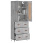 vidaXL Credenza Grigio Cemento 69,5x34x180 cm in Legno Multistrato vidaXL Credenza Grigio Cemento 69,5x34x180 cm in Legno Multistrato