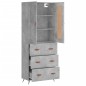 vidaXL Credenza Grigio Cemento 69,5x34x180 cm in Legno Multistrato vidaXL Credenza Grigio Cemento 69,5x34x180 cm in Legno Multistrato